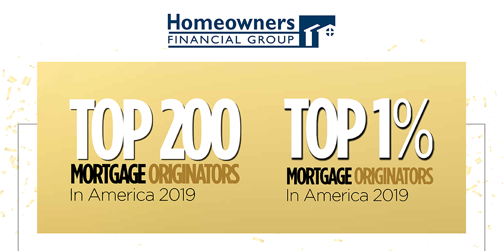 HFG Licensed Mortgage Professionals Recognized as “Top 200” and “Top 1%” Originators in America for 2019