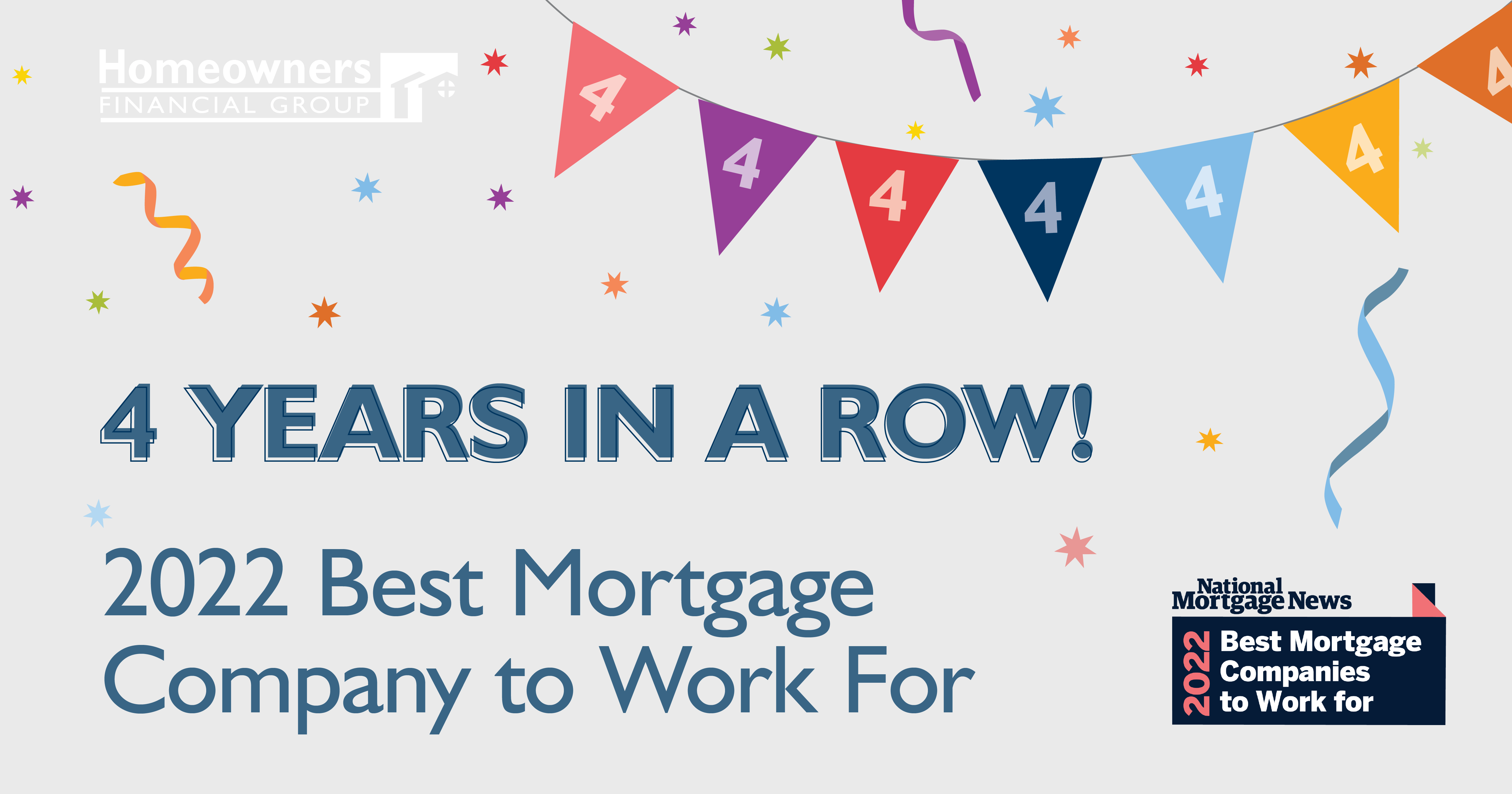 Homeowners is a 4Time Best Mortgage Company to Work For Homeowners