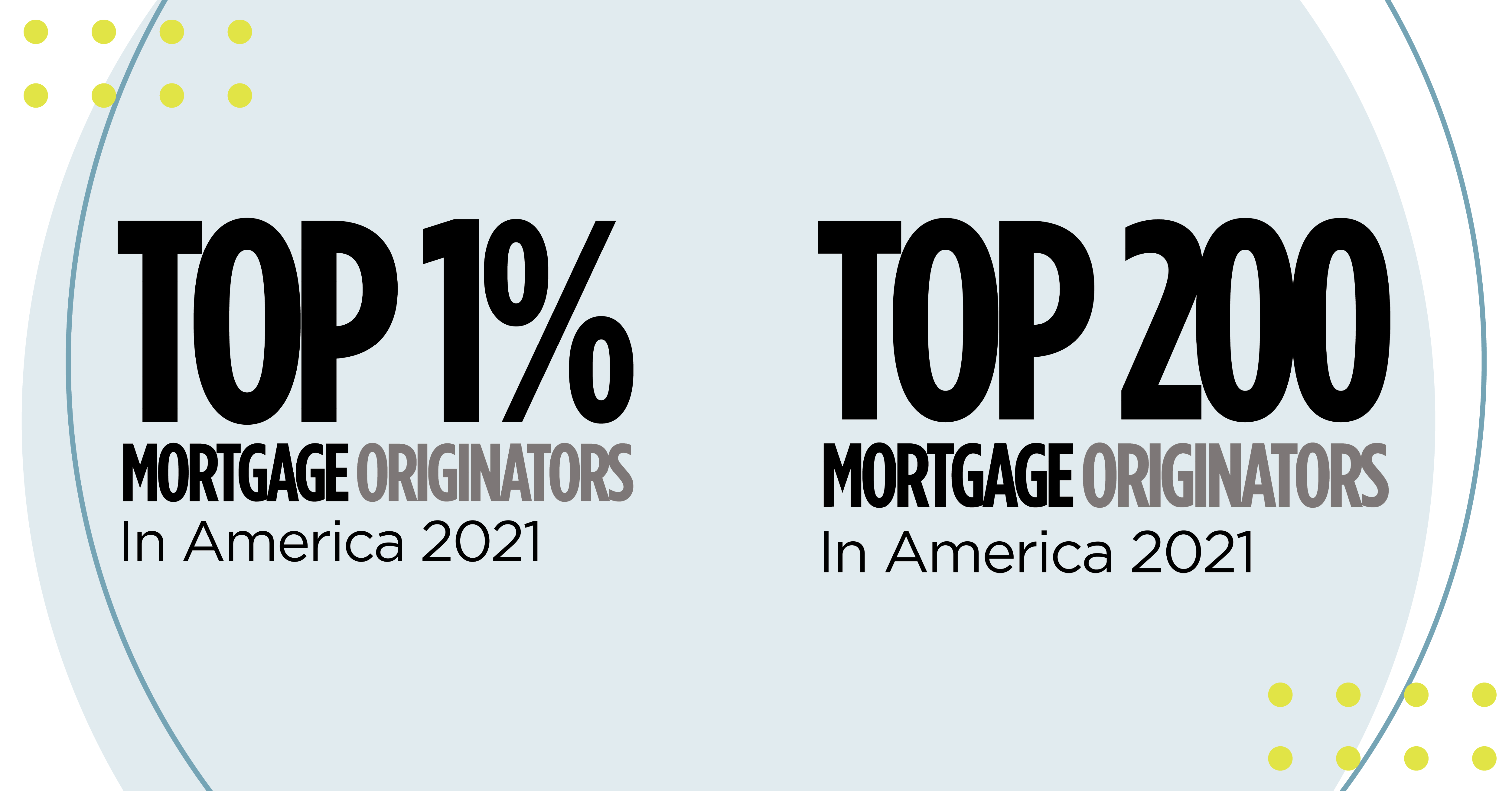 39 Homeowners Licensed Mortgage Professionals Ranked as Top 200 & TOP 1% Originators in America for 2021