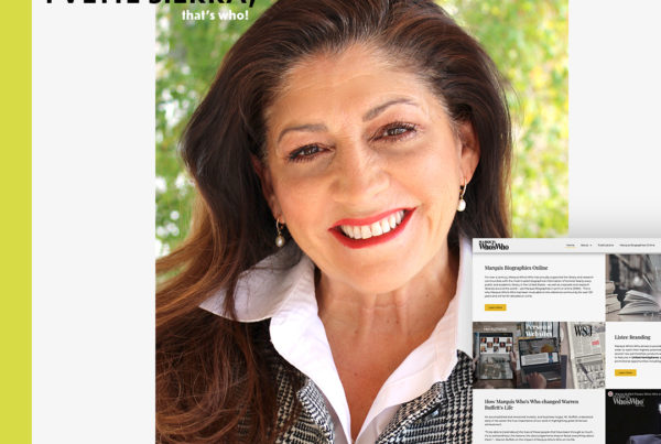 Employee headshot with website screenshot