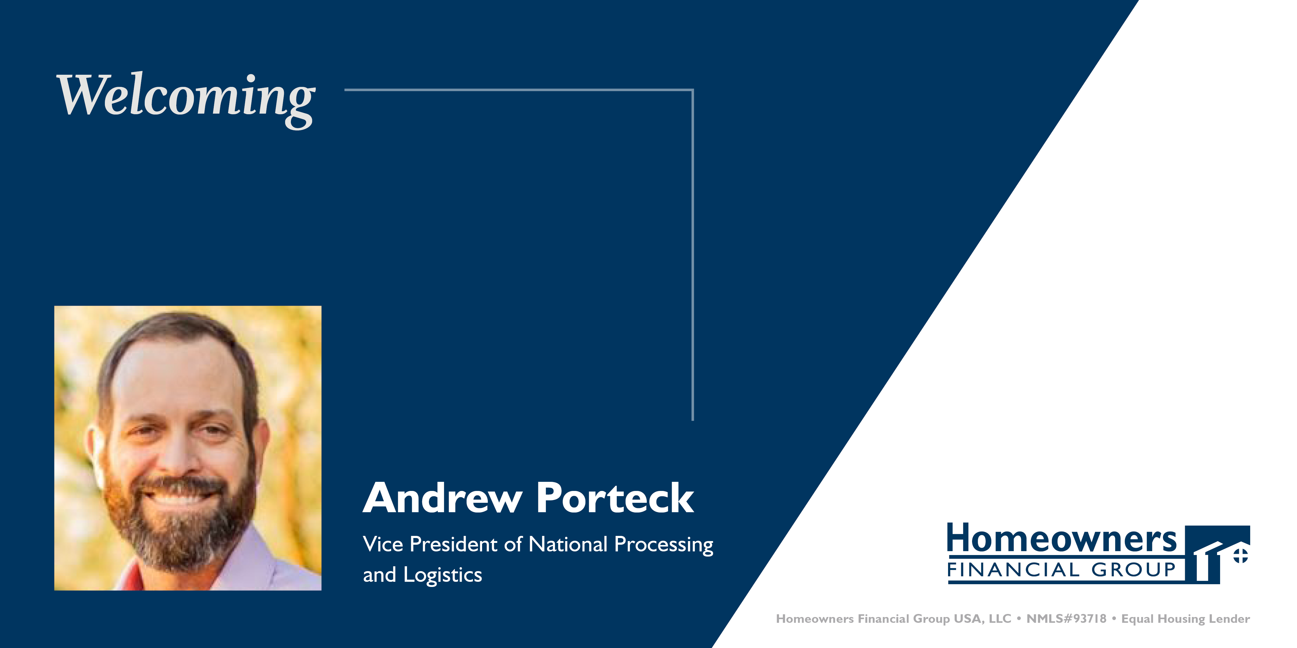 HFG Welcomes Andrew Porteck as Vice President of National Processing and Logistics